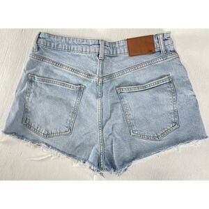 Zara Cut Off Denim Shorts High Rise Women's Size 8 Light Washed Distressed